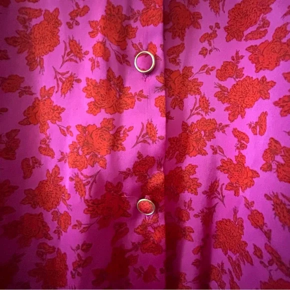 Zara Pink Floral Satin Blouse - Picture 5 of 5